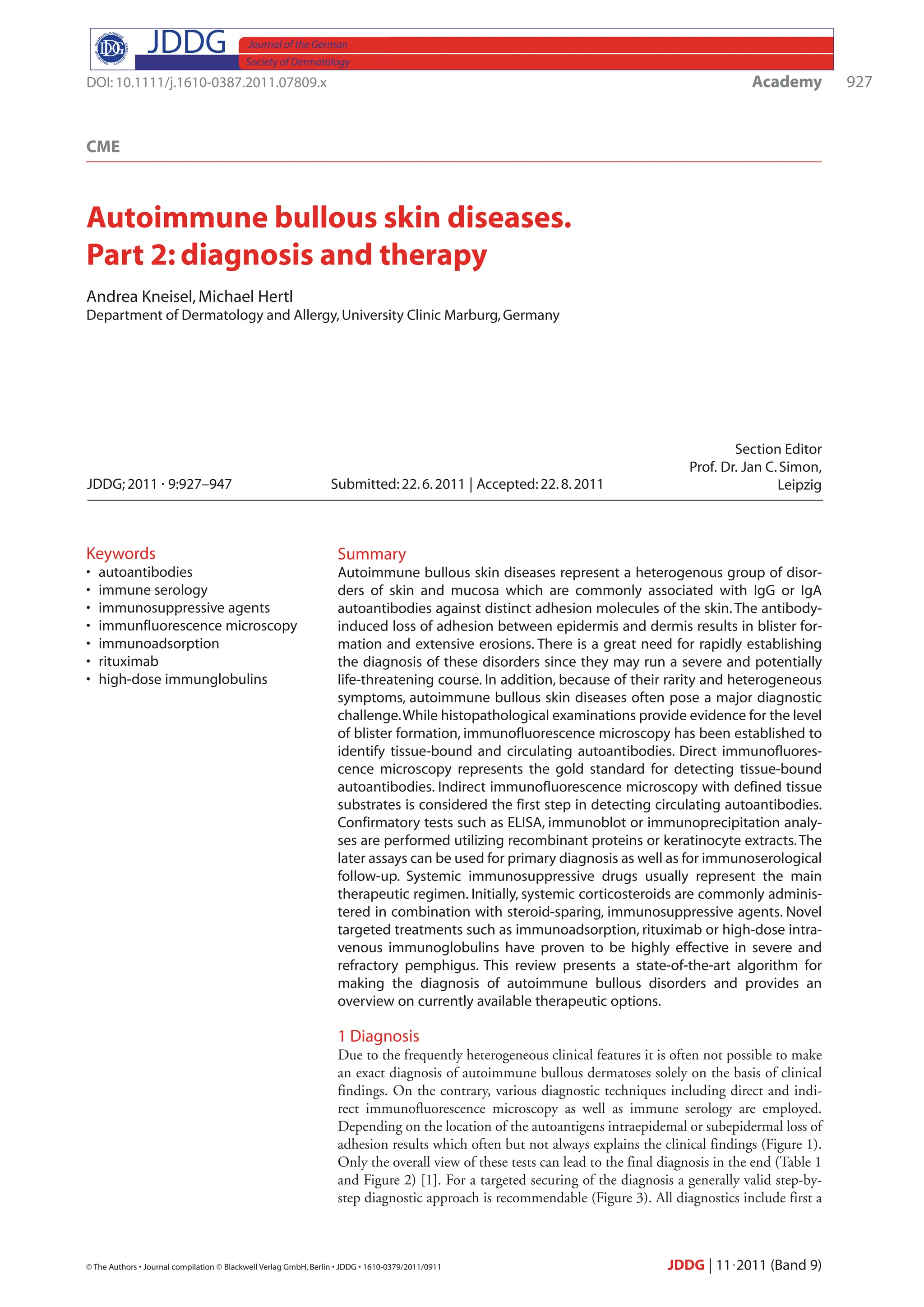 Autoimmune bullous skin diseases. diagnosis and therapy.pdf