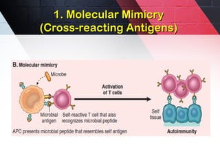 1. Molecular Mimicry
1. Molecular Mimicry
(Cross-reacting Antigens)
(Cross-reacting Antigens)
 