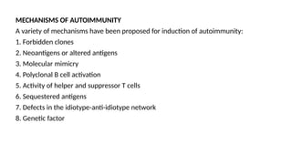 Comprehensive Overview of Autoimmune Diseases and Mechanisms | PPTX