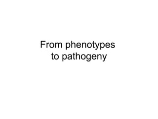 From phenotypes  to pathogeny 