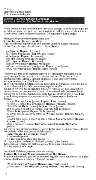 Autoingles on the road.guía