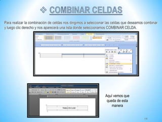 Aquí vemos que
queda de esta
manera
19
 