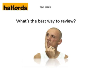 Your people




What’s the best way to review?
 