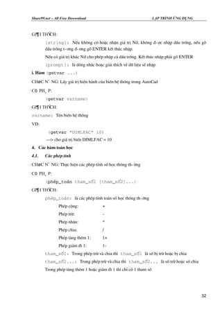Tài liệu tự học Auto lisp | PDF