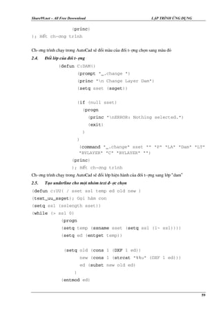 Tài liệu tự học Auto lisp | PDF
