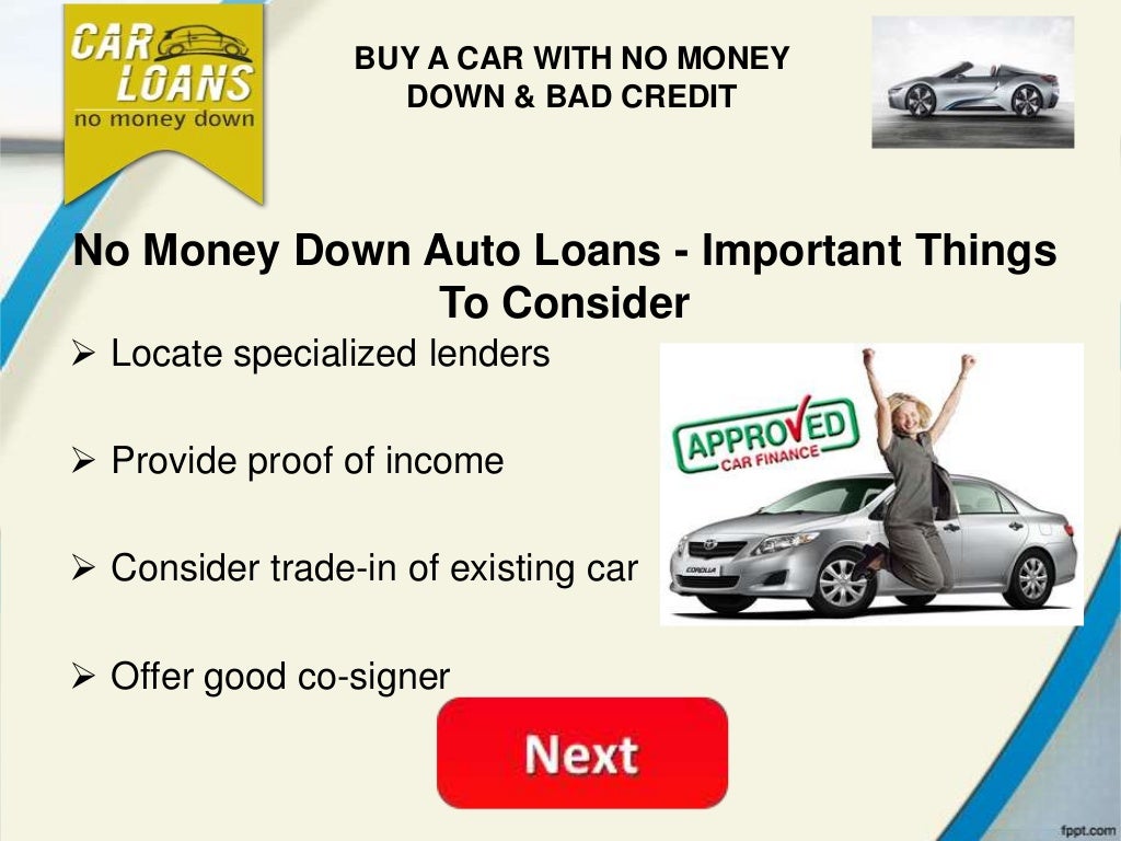 Auto Loans with No Money Down