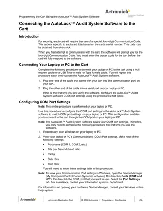 Artromick Auto Lock Manual for Hospital Computing Solutions | PDF