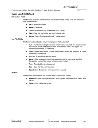 Artromick Auto Lock Manual for Hospital Computing Solutions | PDF