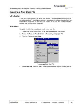 Artromick Auto Lock Manual for Hospital Computing Solutions | PDF