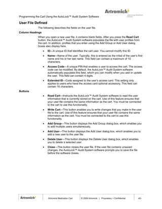 Artromick Auto Lock Manual for Hospital Computing Solutions | PDF
