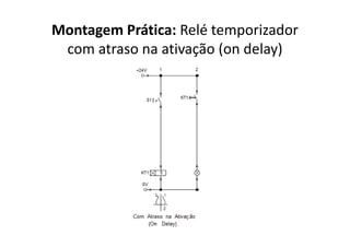 Montagem Prática: Relé temporizador
com atraso na ativação (on delay)
 
