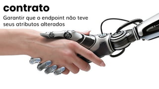 contrato
Garantir que o endpoint não teve
seus atributos alterados
 