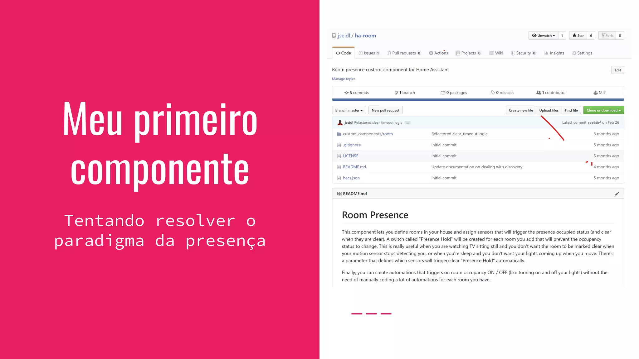 Meu primeiro
componente
Tentando resolver o
paradigma da presença
 