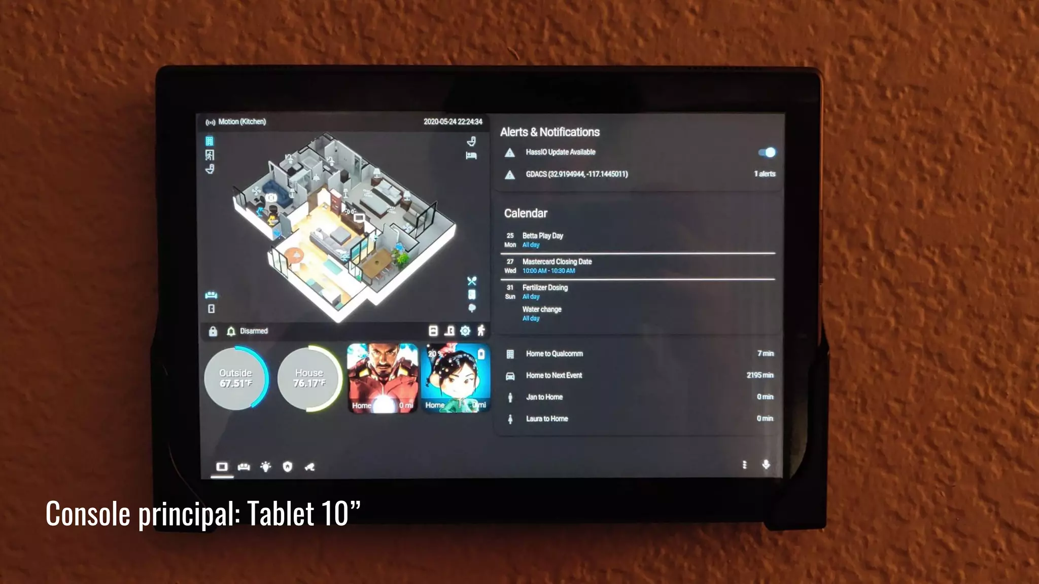 Console principal: Tablet 10”
 