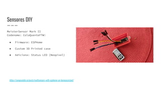 MeisterSensor Mark II
Codenome: ColaQuenteFTW!
● Firmware: ESPHome
● Custom 3D Printed case
● Adiciona: Status LED (Neopixel)
Sensores DIY
https://synapselabs.io/posts/multisensors-with-esphome-on-homeassistant/
 