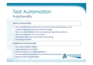 Test Automation for Data Warehouses 