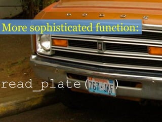 read_plate( )
More sophisticated function:
 