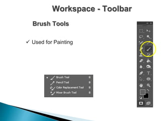 Workspace - Toolbar
Brush Tools
 