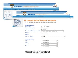 Cadastro de novo material 
