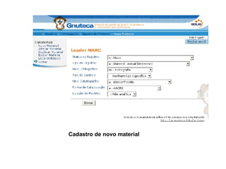 Cadastro de novo material 