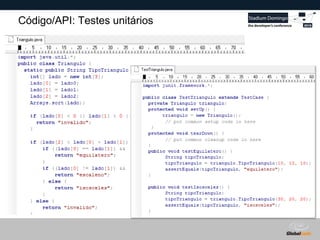 Globalcode – Open4education
Código/API: Testes unitários
 