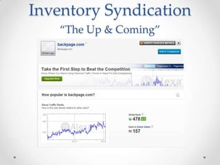 Inventory Syndication
“The Up & Coming”
 