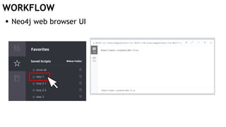 WORKFLOW
 Neo4j web browser UI
 