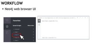 WORKFLOW
 Neo4j web browser UI
 