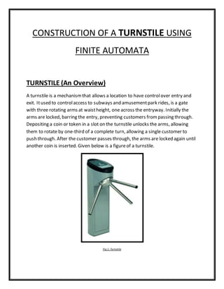 CONSTRUCTION OF A TURNSTILE USING FINITE AUTOMATA | PDF