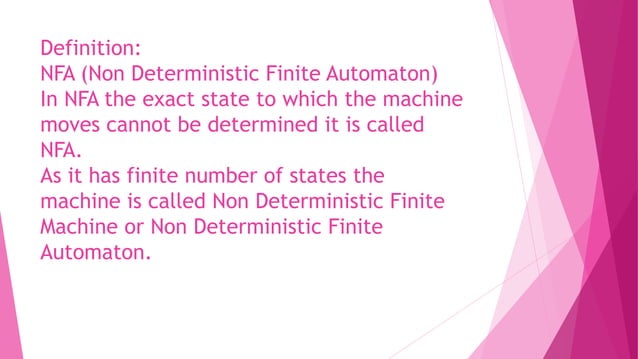 NFA Non Deterministic Finite Automata by Mudasir khushik | PPTX