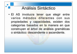 Automatas y compiladores analisis sintactico Slide 3