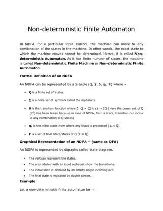 Ndfa Example Automata theory | PDF