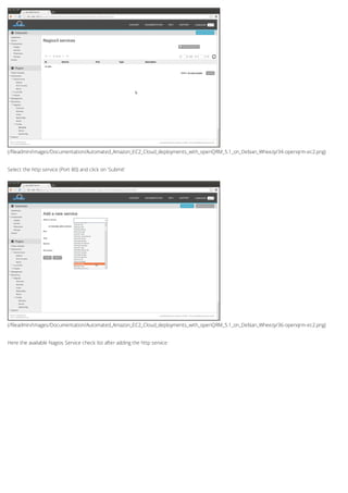 (/fileadmin/Images/Documentation/Automated_Amazon_EC2_Cloud_deployments_with_openQRM_5.1_on_Debian_Wheezy/34-openqrm-ec2.png)
(/fileadmin/Images/Documentation/Automated_Amazon_EC2_Cloud_deployments_with_openQRM_5.1_on_Debian_Wheezy/36-openqrm-ec2.png)
Select the http service (Port 80) and click on 'Submit'
Here the available Nagios Service check list after adding the http service
 