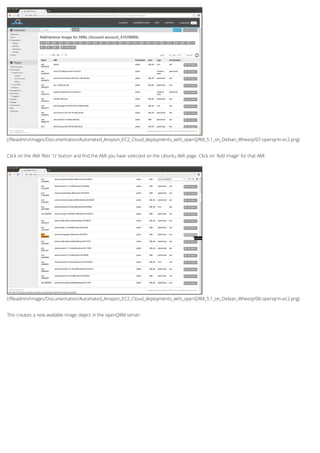 (/fileadmin/Images/Documentation/Automated_Amazon_EC2_Cloud_deployments_with_openQRM_5.1_on_Debian_Wheezy/07-openqrm-ec2.png)
(/fileadmin/Images/Documentation/Automated_Amazon_EC2_Cloud_deployments_with_openQRM_5.1_on_Debian_Wheezy/08-openqrm-ec2.png)
Click on the AMI filter 'U' button and find the AMI you have selected on the Ubuntu AMI page. Click on 'Add Image' for that AMI.
This creates a new available Image object in the openQRM server.
 