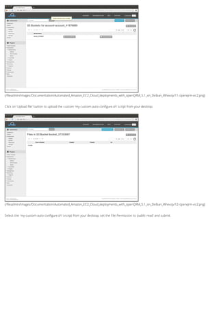 (/fileadmin/Images/Documentation/Automated_Amazon_EC2_Cloud_deployments_with_openQRM_5.1_on_Debian_Wheezy/11-openqrm-ec2.png)
(/fileadmin/Images/Documentation/Automated_Amazon_EC2_Cloud_deployments_with_openQRM_5.1_on_Debian_Wheezy/12-openqrm-ec2.png)
Click on 'Upload file' button to upload the custom 'my-custom-auto-configure.sh' script from your desktop.
Select the 'my-custom-auto-configure.sh' srcript from your desktop, set the File Permission to 'public-read' and submit.
 