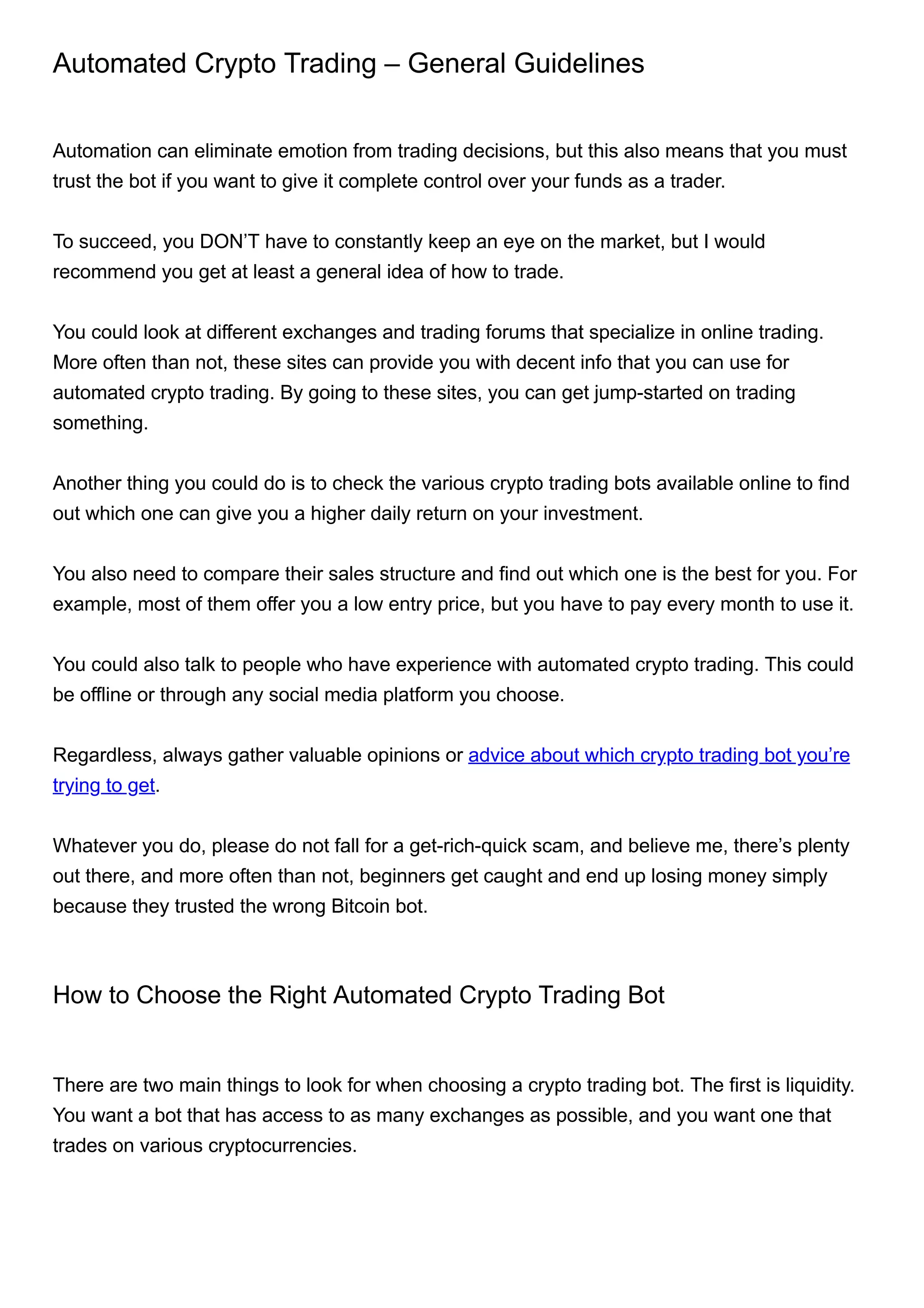 Automated Crypto Trading | PDF