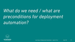 Learnings about Automated deployments of Database Applications