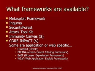 Automated Penetration Testing With Core Impact | PPT