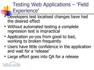 Automated Testing Of Web Applications Using XML | PPT