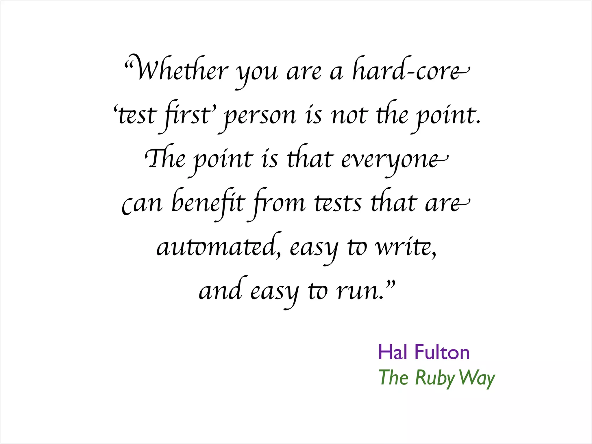 Automated Testing with Ruby