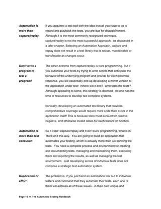 Automated testing handbook from Linda Hayes | PDF
