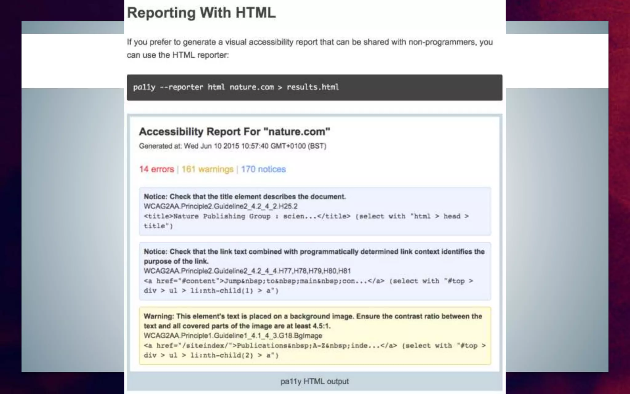 2. Multiple Report formats
 
