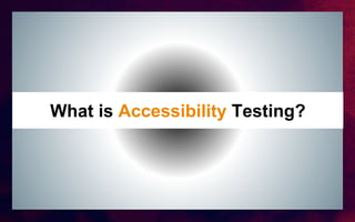 Automated accessibility testing via pa11y | PPTX