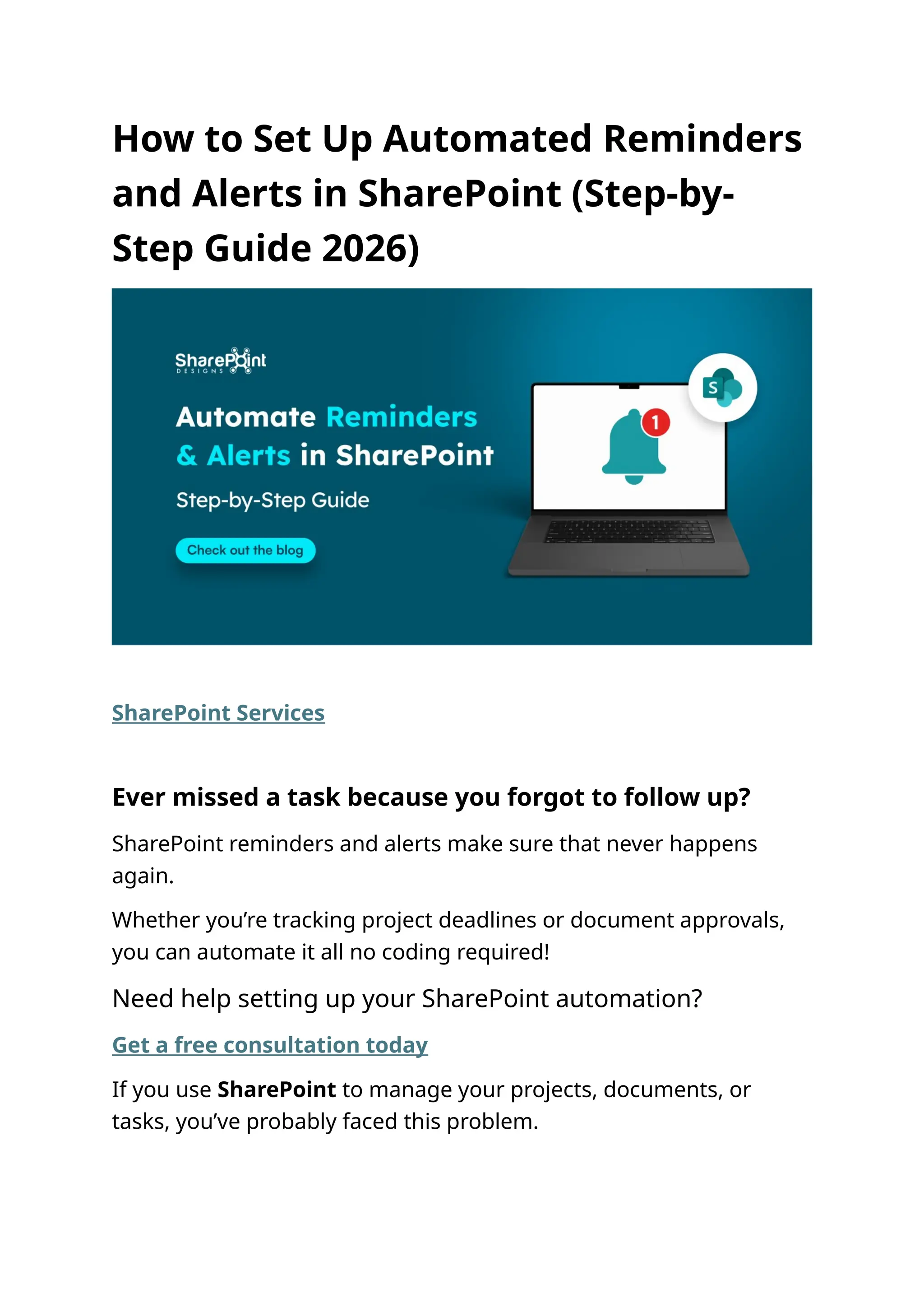 How to Set Up Automated Reminders and Alerts in SharePoint (Step-by ...