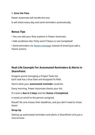 How to Set Up Automated Reminders and Alerts in SharePoint (Step-by ...