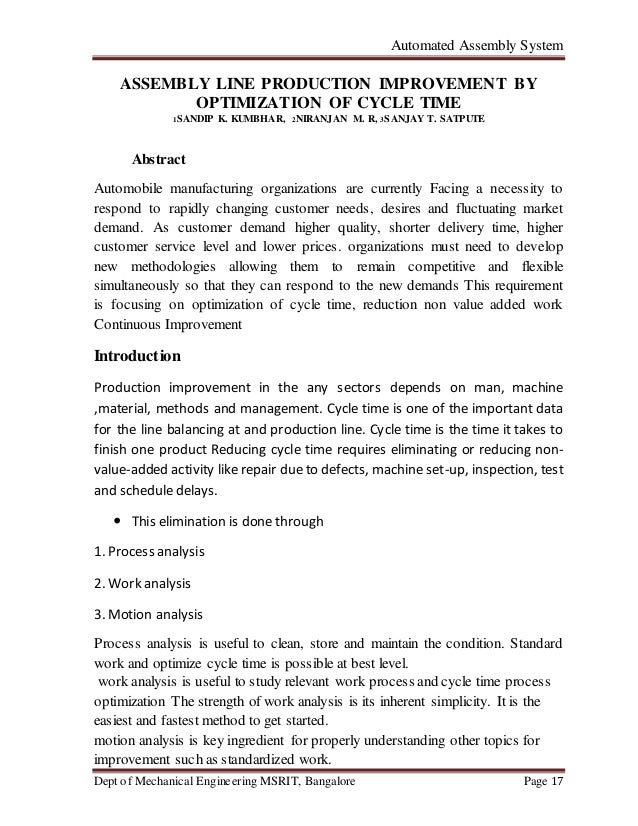 Automated assembly systems