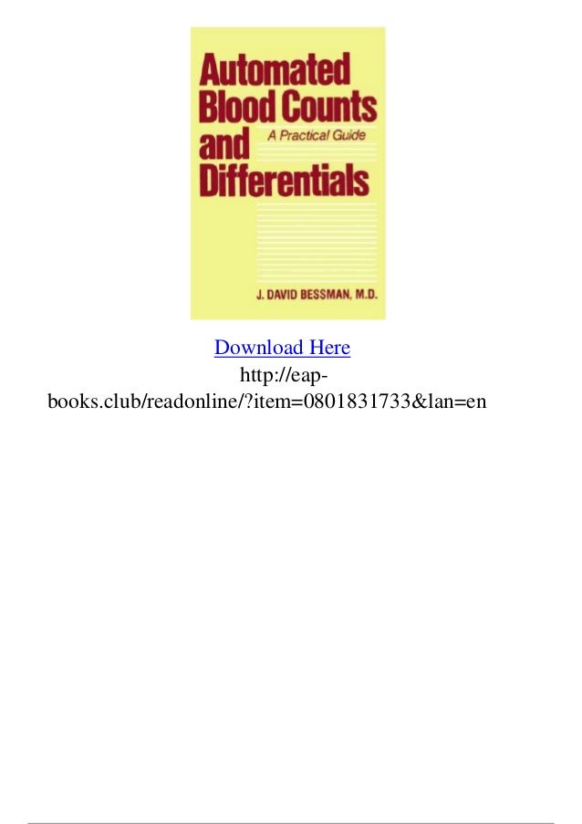 Automated blood counts and differentials a practical guide pdf