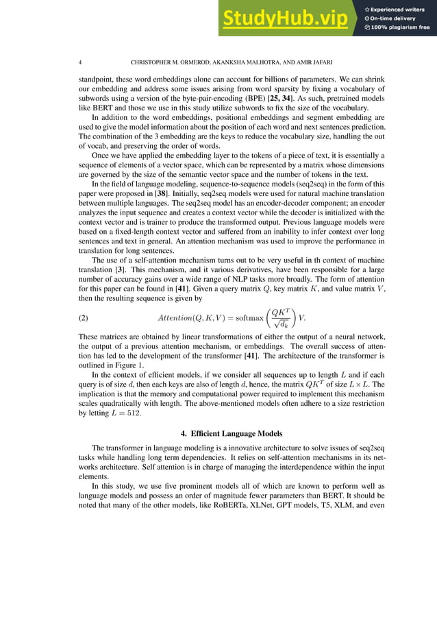 Automated Essay Scoring Using Efficient Transformer Based Language Automated Essay Scoring Using Efficient Transformer Based Language