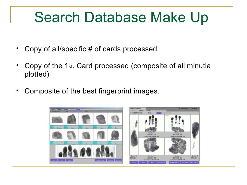Automated Fingerprint Identification Systems
