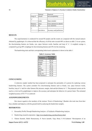 AUTOMATED HANDWRITING ANALYSIS FOR HUMAN BEHAVIOR PREDICTION | PDF ...